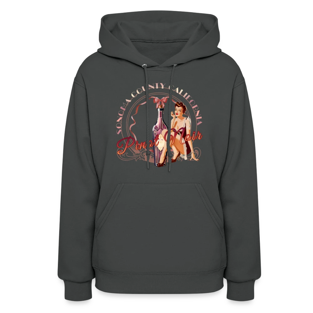 Sonoma Rebel women's dark grey cotton-polyester blend hoodie with a pinup girl graphic and