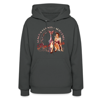 Sonoma Rebel women's dark grey cotton-polyester blend hoodie with a pinup girl graphic and