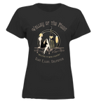Sonoma Rebel black polyester t-shirt with a vintage pinup graphic featuring a woman, champagne bottle, and glass, reading "Valley of the Moon" and "Glen Ellen, California".