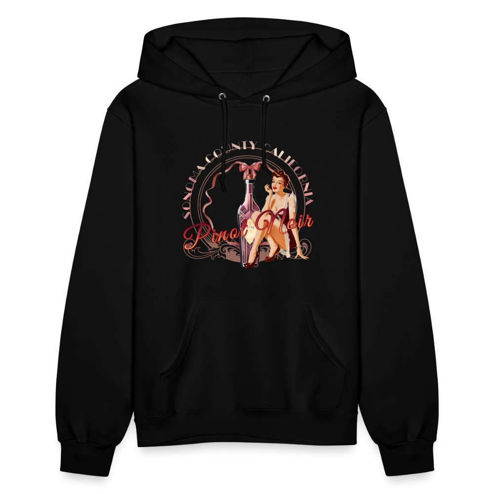 Sonoma Rebel black cotton-polyester blend hoodie with a pinup girl graphic and