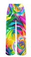 Sonoma Rebel women's wide-leg lounge pants with a vibrant rainbow rose floral print and drawstring waist. Made from a polyester-spandex blend.