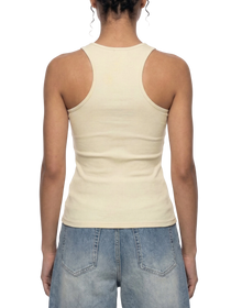 Sonoma Rebel cream ribbed cotton-spandex racerback tank top with U-neck, slim fit.