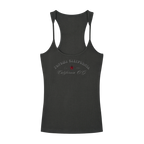 Sonoma Rebel dark grey ribbed cotton-spandex racerback tank top with embroidered California O.G. graphic.