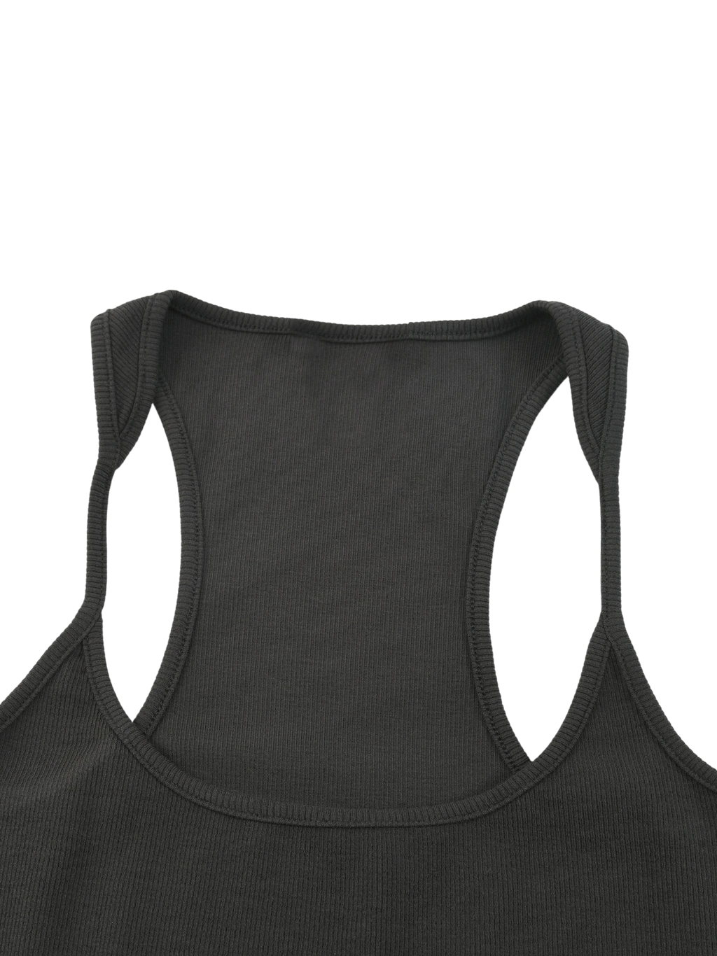 Sonoma Rebel dark grey ribbed cotton-spandex racerback tank top with U-neck and slim fit.