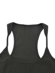 Sonoma Rebel dark grey ribbed cotton-spandex racerback tank top with U-neck and slim fit.