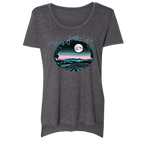 Sonoma Rebel Tie Die Sky Womens T-Shirt with a scoop neck and a graphic of a moonlit vineyard.