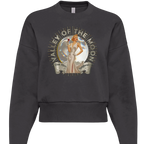 Sonoma Rebel charcoal grey oversized sweatshirt with a vintage graphic of a woman in a white dress holding a wine glass, set against a moon and the text "Valley of the Moon".
