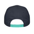 Sonoma Rebel Vintage Cocktails Golf Rope Cap in navy with a contrasting mint green snapback closure. This cap features an unstructured 5-panel silhouette and a semi-curved bill.