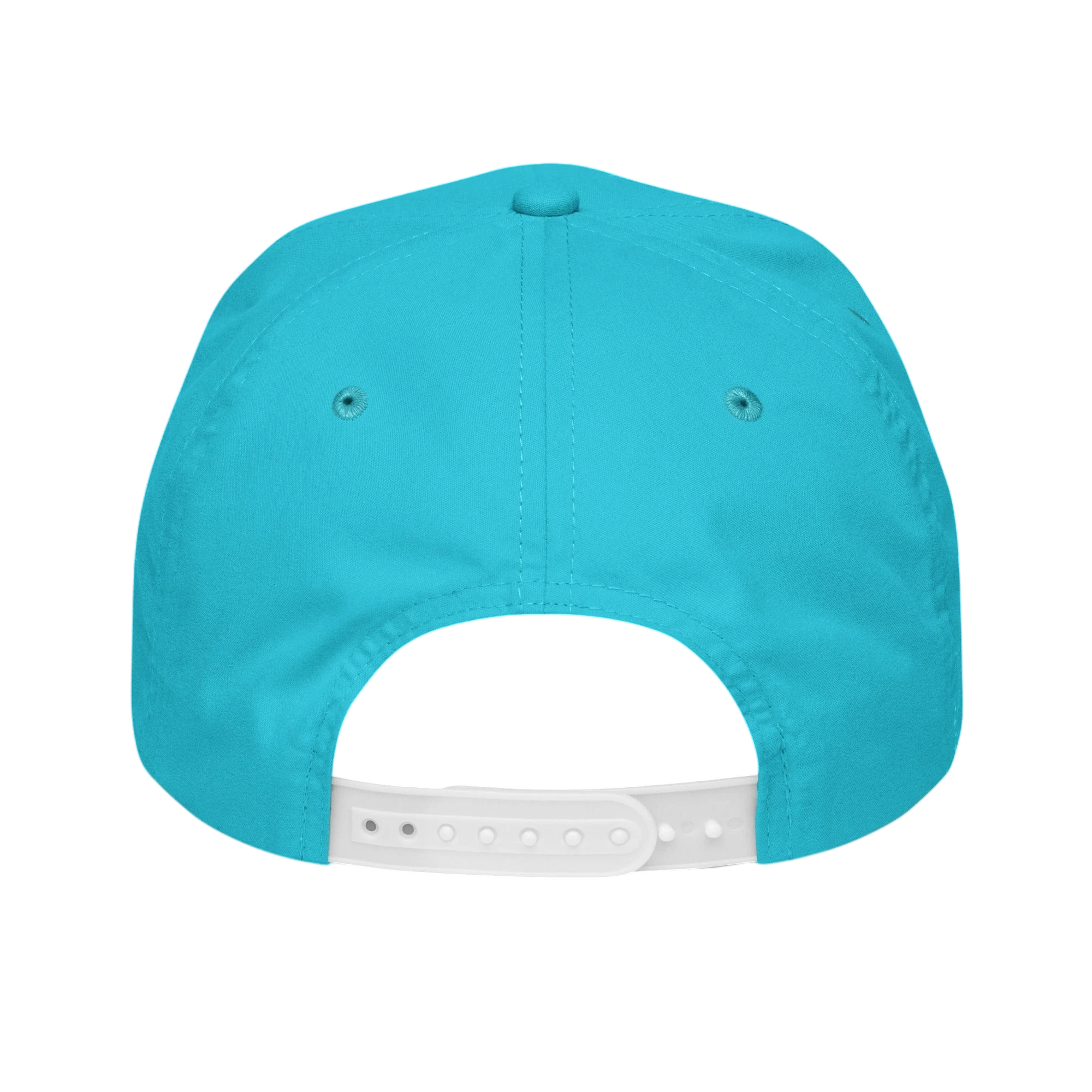 Sonoma Rebel Vintage Cocktails Golf Rope Cap in bright turquoise with a white adjustable snapback. This cap features a 5-panel design and a semi-curved bill.