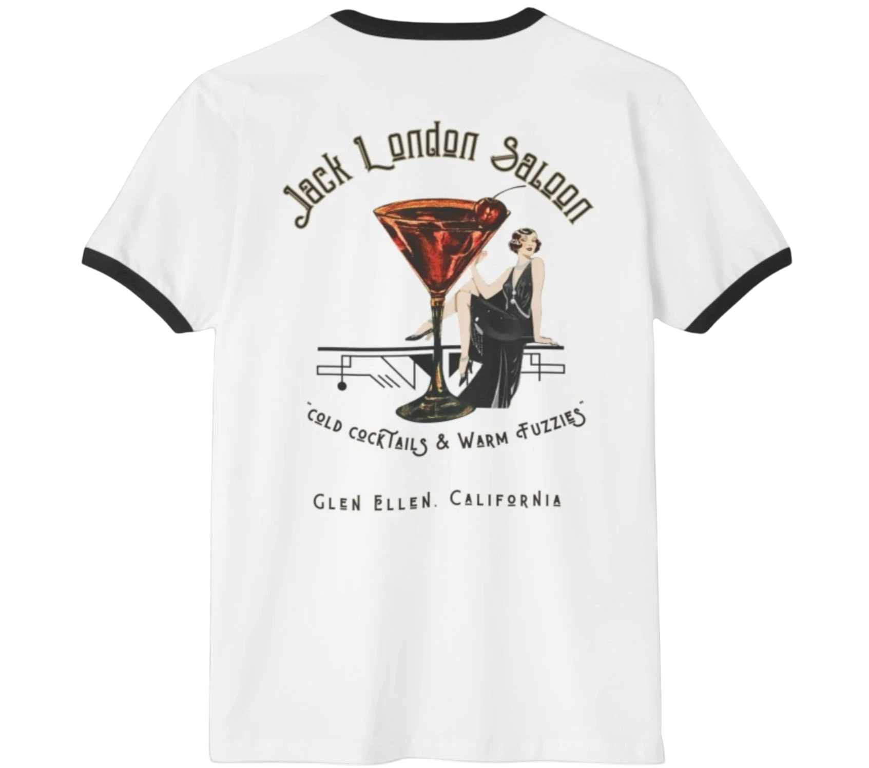 Jack London Saloon Cold Cocktails Vintage Men's T-Shirt Secondary image