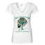 Sonoma Rebel white V-neck t-shirt with an Art Deco graphic featuring a woman and "Jack London Saloon" text.
