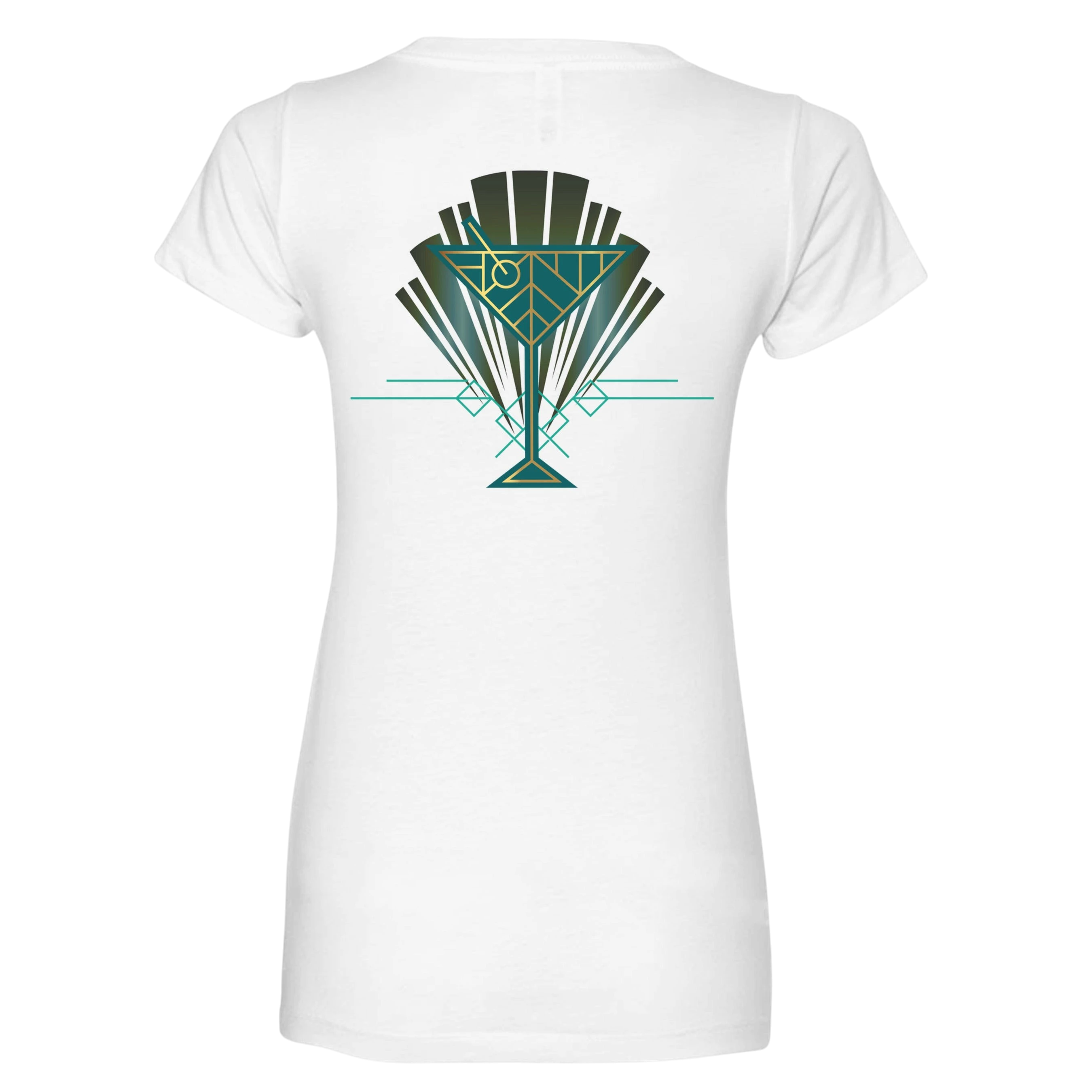 Jack London Saloon Art Deco Women's V-Neck T-Shirt Secondary image