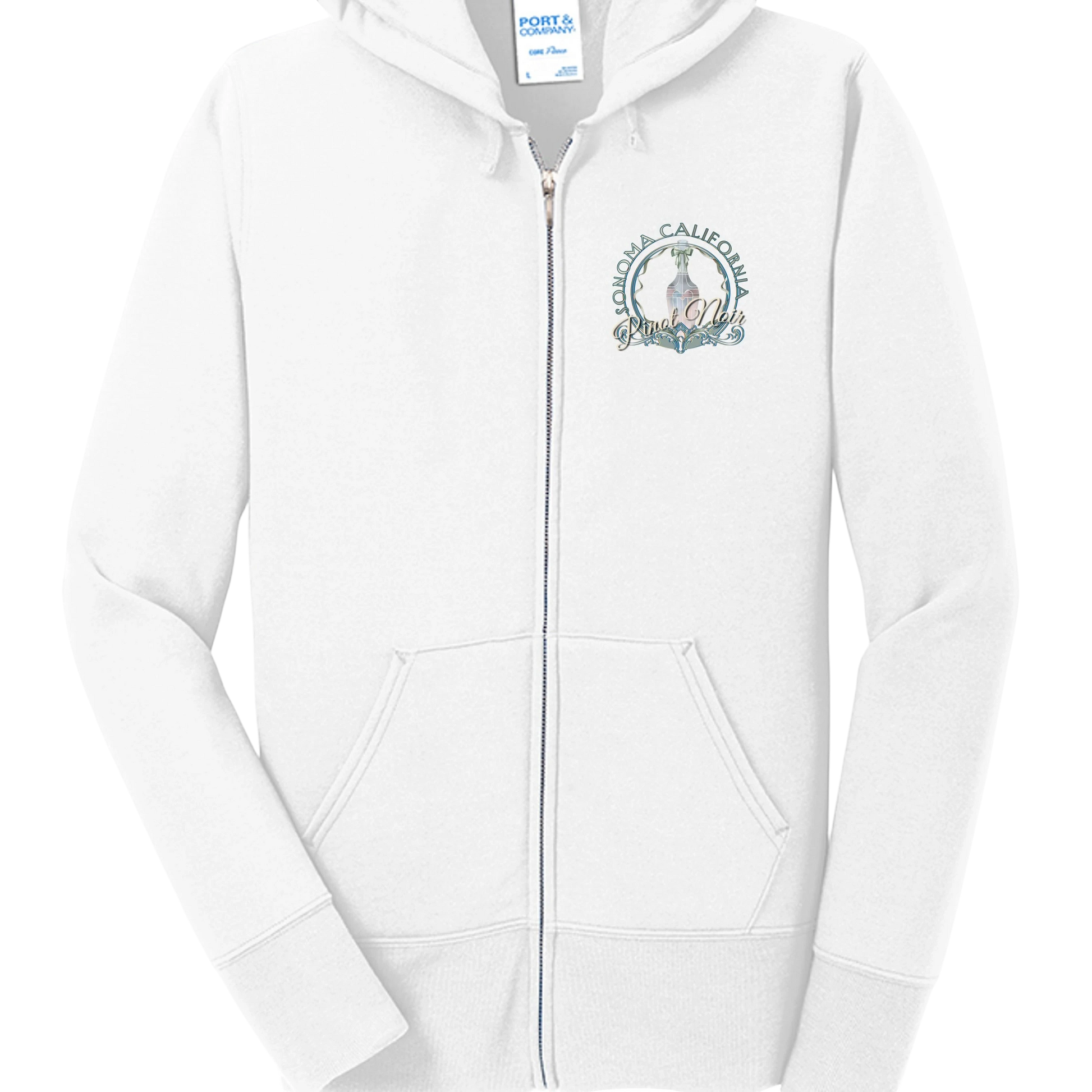 Sonoma Rebel white cotton blend full-zip hooded sweatshirt with