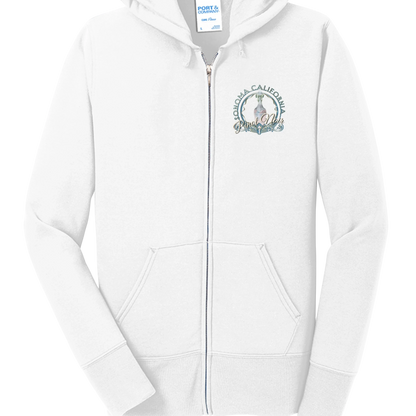 Sonoma Rebel white cotton blend full-zip hooded sweatshirt with