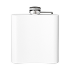 Sonoma Rebel Art Deco Martini Flask, 6 oz stainless steel, white powder-coated finish, compact and leak-proof for travel.