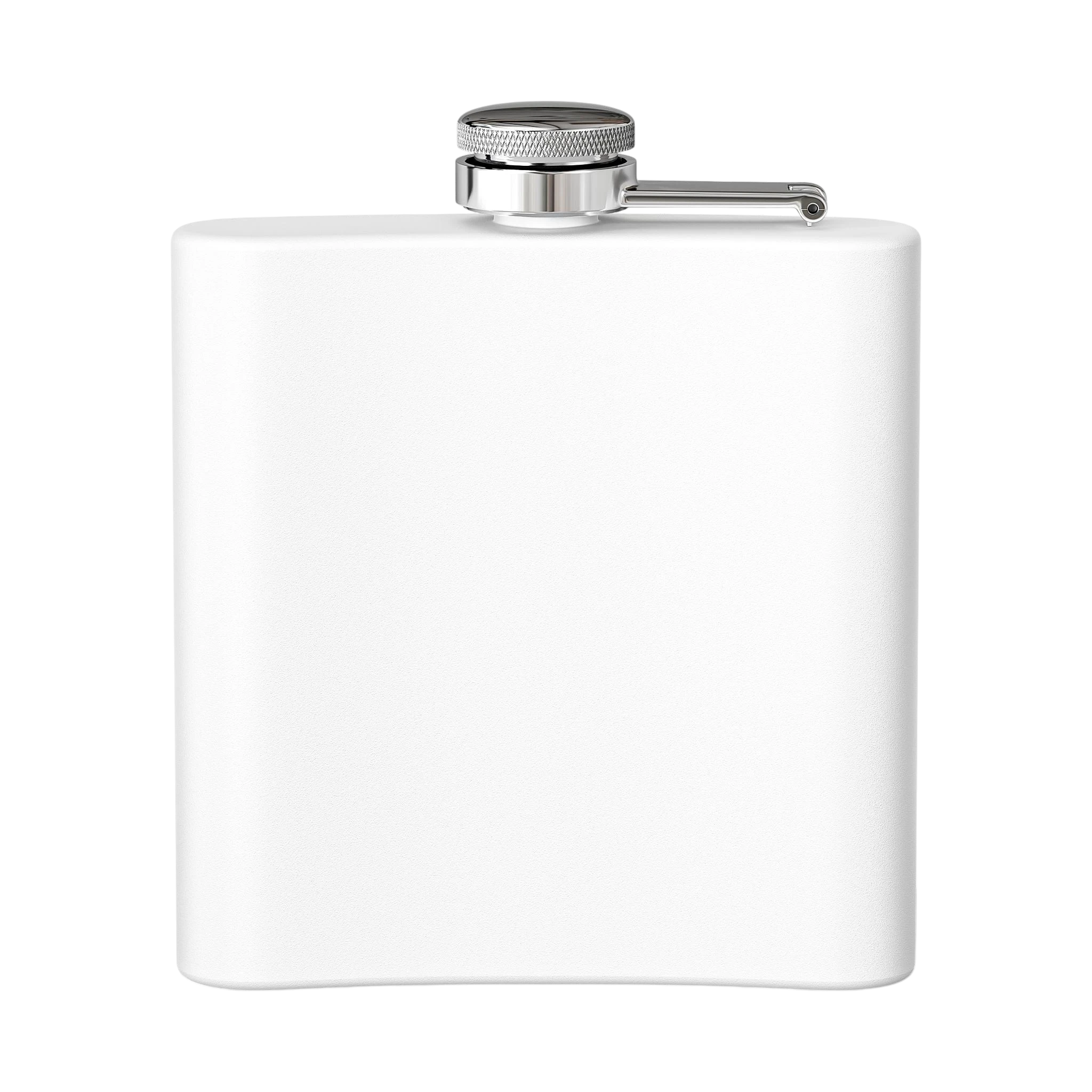 Sonoma Rebel Art Deco Martini Flask, 6 oz stainless steel, white powder-coated finish, compact and leak-proof for travel.