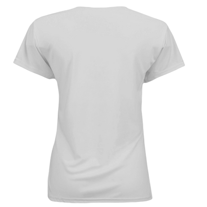 Sonoma Rebel white polyester performance t-shirt with a women's fit and UPF 50 sun protection.