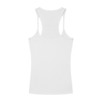 Sonoma Rebel white ribbed cotton-spandex racerback tank top with U-neck, slim fit.