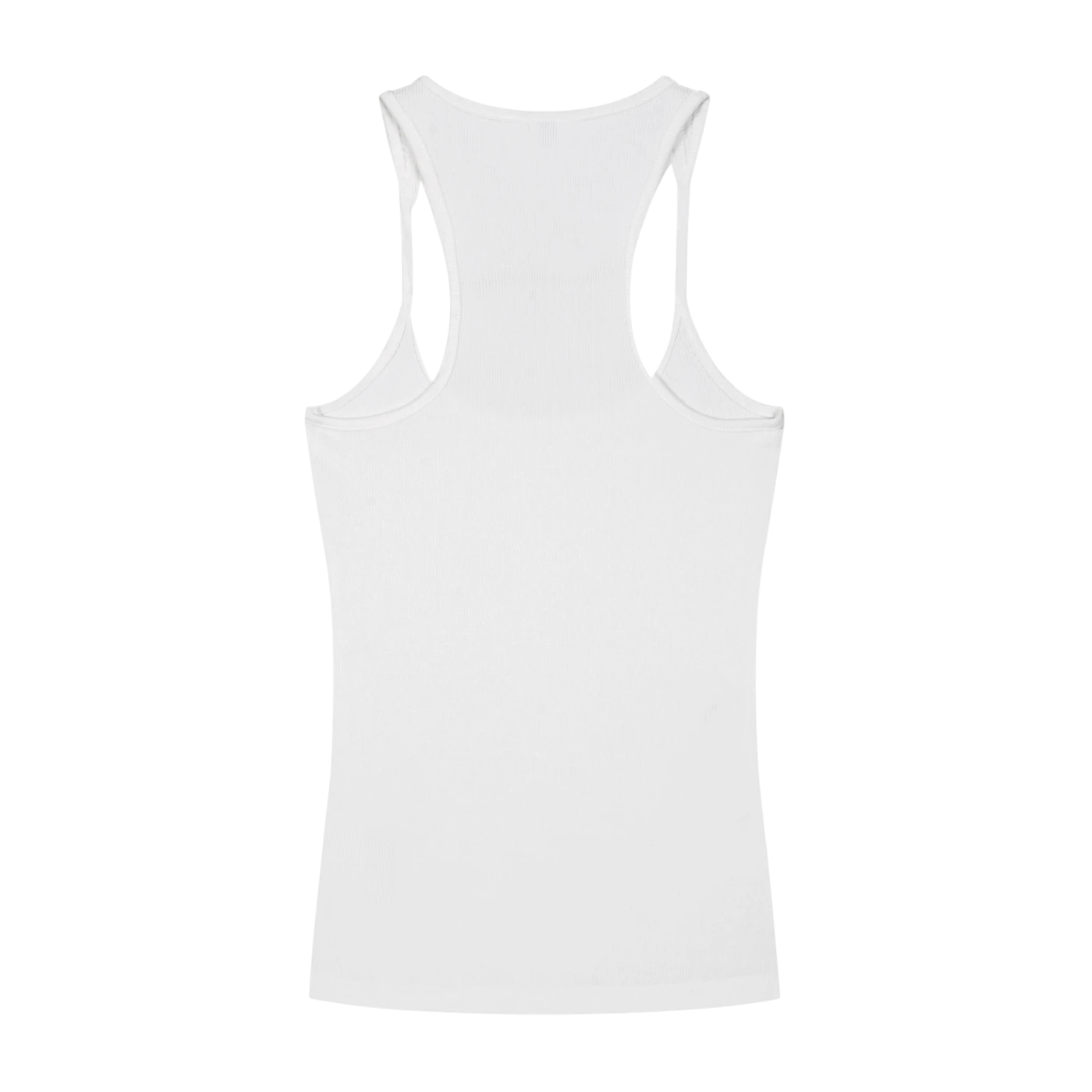 Sonoma Rebel white ribbed cotton-spandex racerback tank top with U-neck, slim fit.