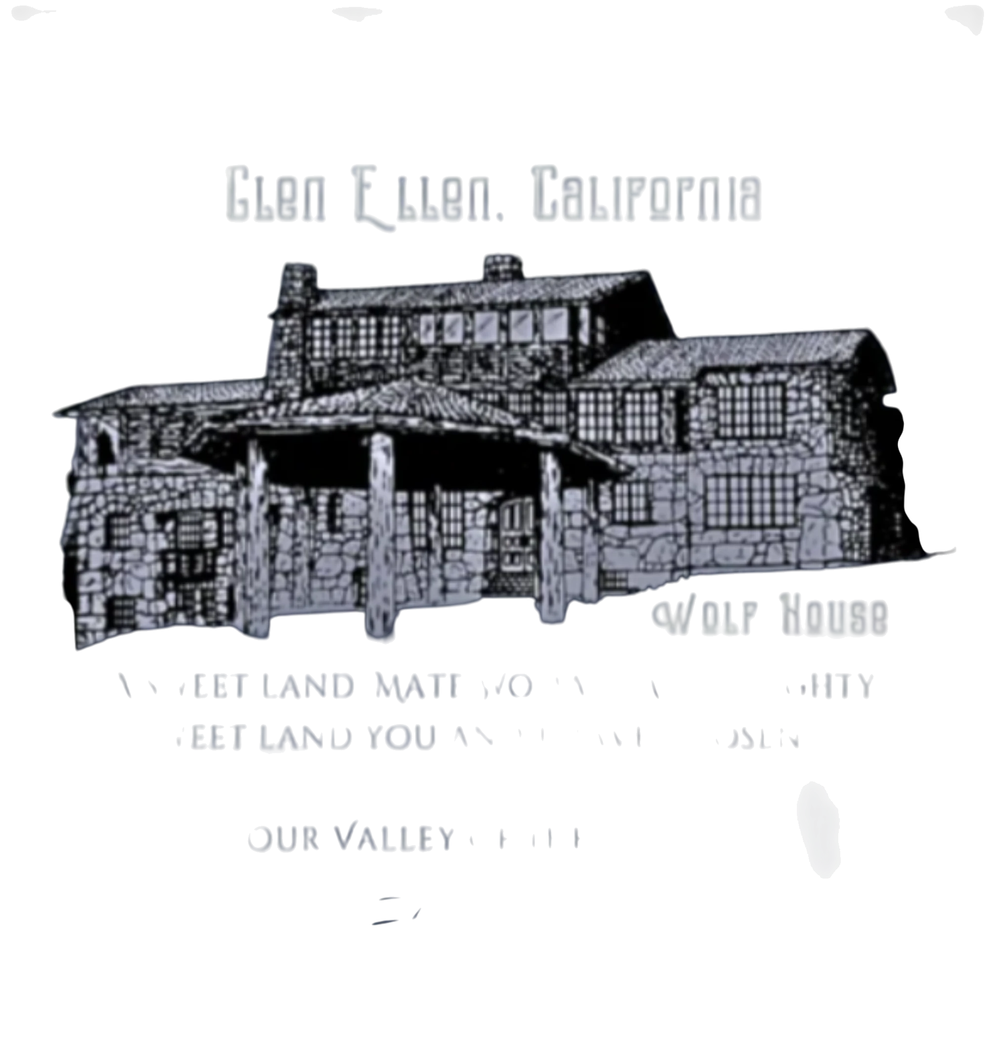 Sonoma Rebel Wolf House graphic tee, black 100% cotton t-shirt with a vintage-style illustration of a stone house and text.