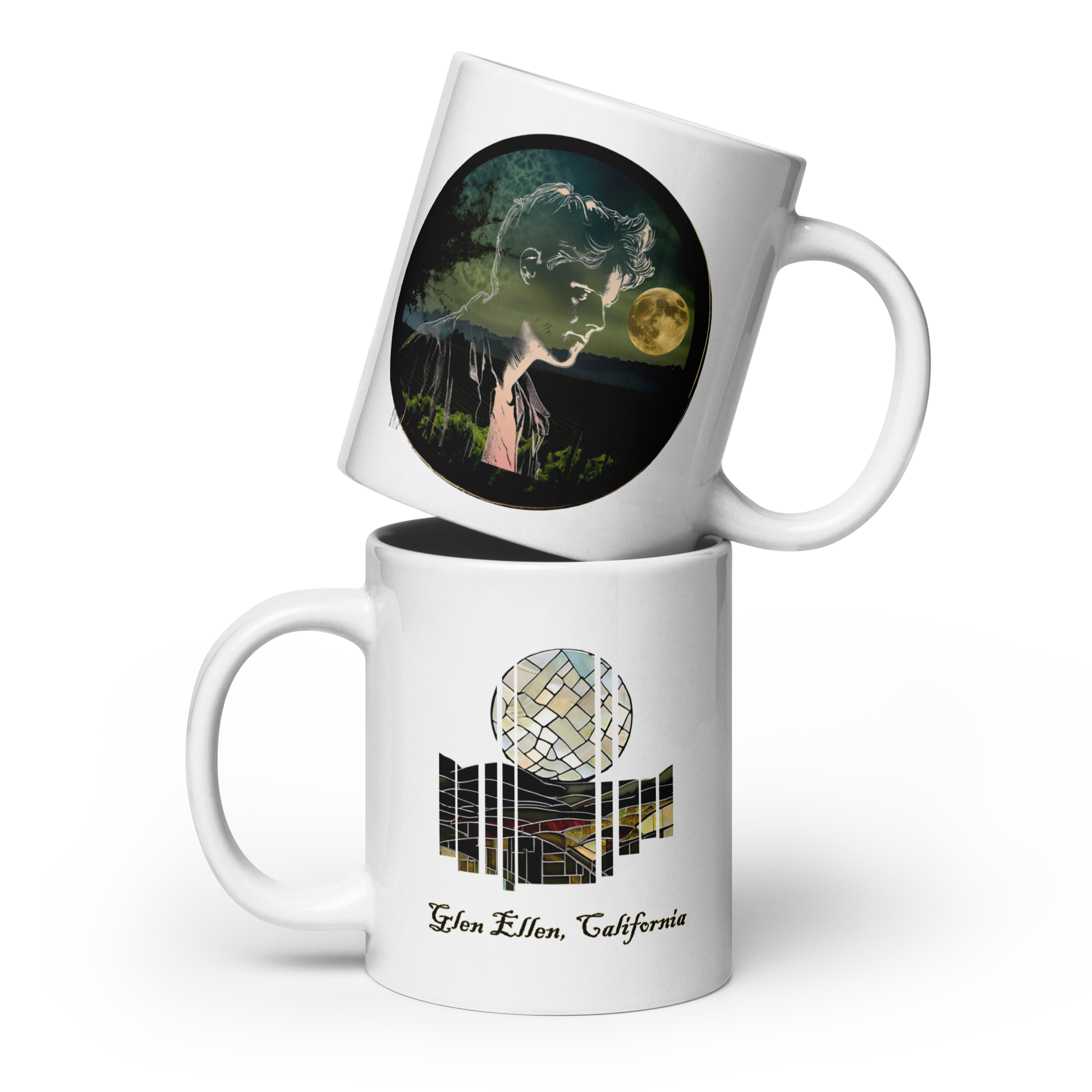 JACK LONDON WHITE GLOSSY MUG - Mugs from Sonoma Rebel